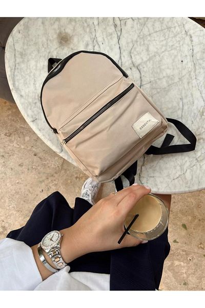 LEONAS Unisex Backpack with Front Compartment Brendon Cream
