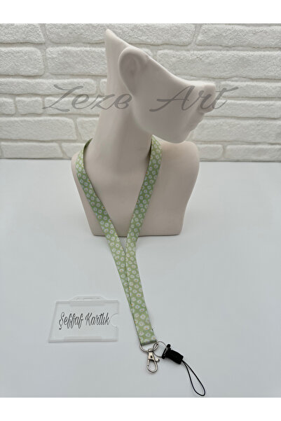 zezedesing Papatya Desenli Boyun İpi ve Telefon Askısı (KARTLIK DAHİL)