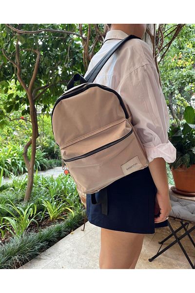 LEONAS Unisex Backpack with Front Compartment Brendon Cream