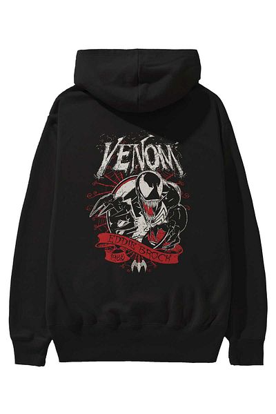 Ankhises Venom (11) - Hanorac negru oversize cu glugă pentru bărbați și femei