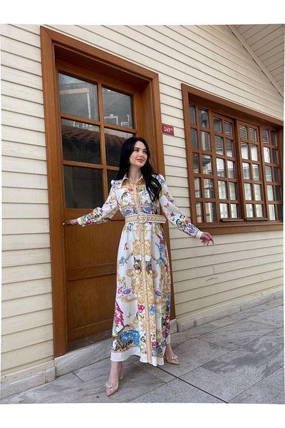 WellWay Rochie din stofă Atlas (curea inclusă) NHN65