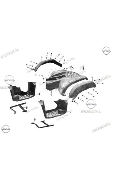 Mondial Atv Terratrack 200 Arka Çamurluk Kırmızı Orj