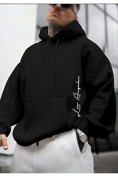 blackjack giyim Jus Printed Oversize Men's Pocket Sweatshirt