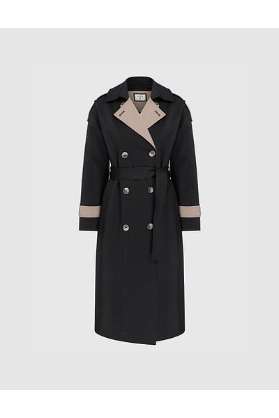 İLVİ Mateo Women's Trench Coat Black