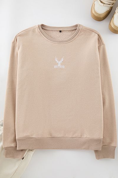 Trendyol Collection Állathímzésű, széles szabású, környakú pulóver - TMNAW24sw00169