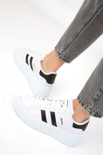 SOHO Damen-Sneaker Weiß-Schwarz 19685