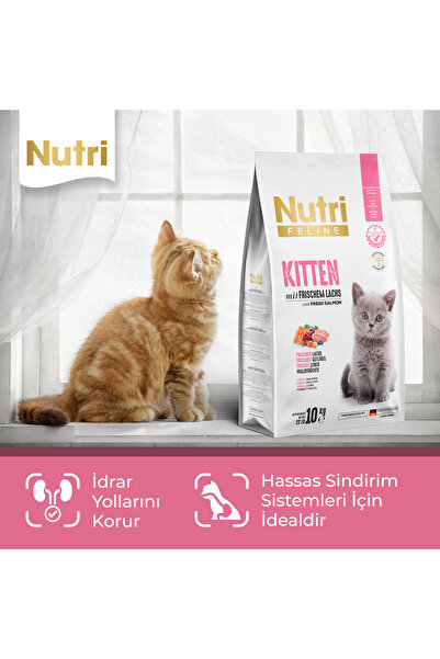 Nutri Feline Kitten Taze Somonlu ve Glutensiz Yavru Kedi Maması 10 kg