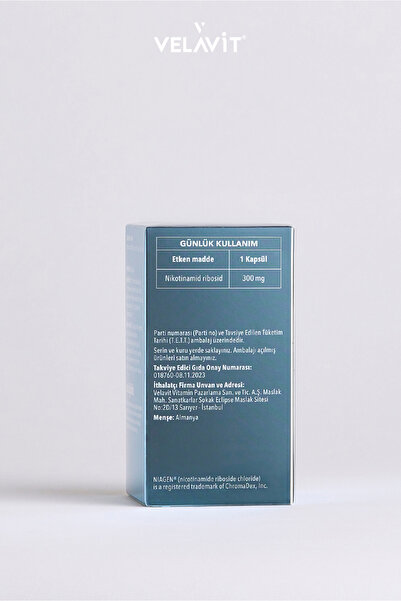 Velavit V-NR Nicotinamide Riboside 30 Kapsül