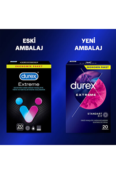 Durex Extreme Geciktiricili ve Tırtıklı Prezervatif 20'li+ Yok Ötesi Ultra Kaygan İnce Prezervatif 20'li
