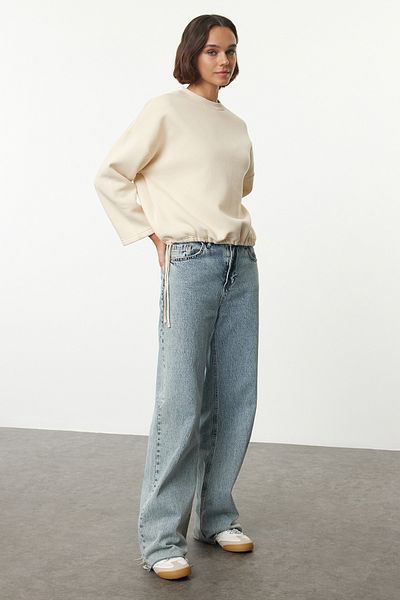 Trendyol Collection Pohodlná pletená mikina s detailním střihem a zarážkou - Twoaw25sw00201