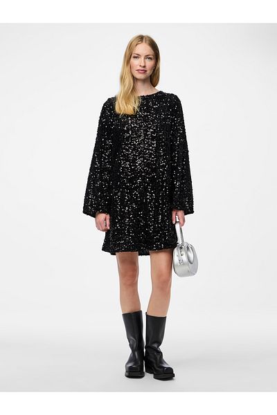 PIECES Pckam Ls - Jrs Bc Deep Back Bow Dress