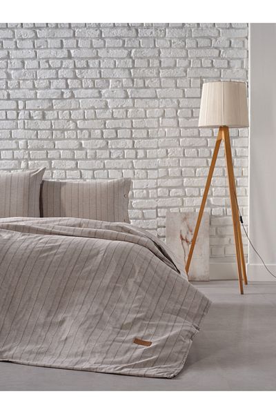 Doqu Home Комплект двоен завивка Mabel, боядисан с прежда - кафяв
