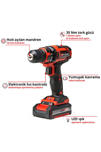 Einhell TE-CD 18/35 Li (1x1,5 Ah), Akülü Vidalama