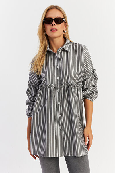 Cool & Sexy Women's Gray Tunic Shirt Asf12