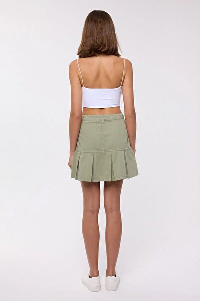 Hiccup Curved High Waist Mini Skirt