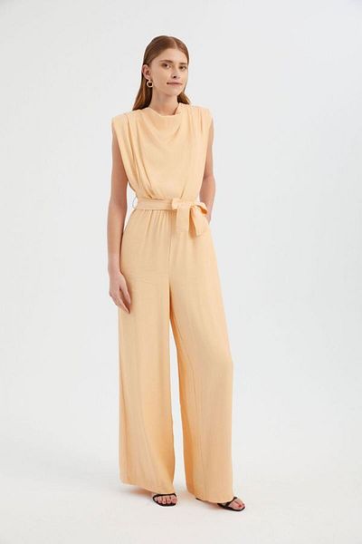 Hiccup Ολόσωμη φόρμα Crew Neck Wide Leg - Λεπτομέρεια ζώνης