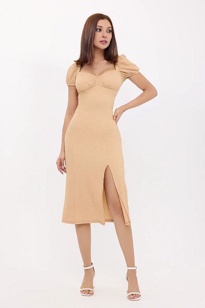 Hiccup Φόρεμα Heart Neck Midi - Κοντό μανίκι με λουράκια με σχισμή