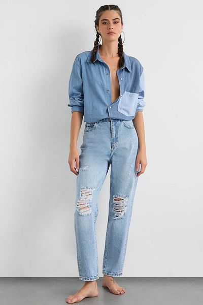 Hiccup Pantaloni Jean cu talie înaltă