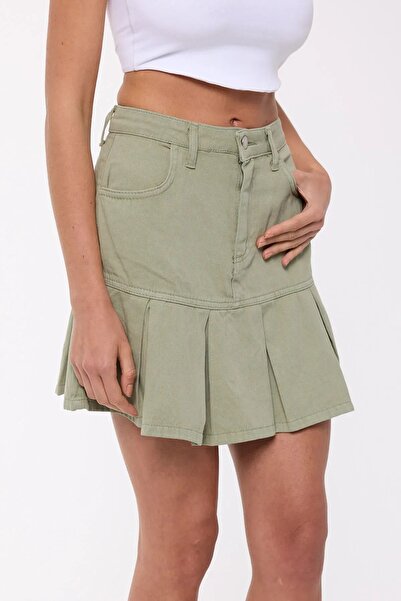 Hiccup Curved High Waist Mini Skirt