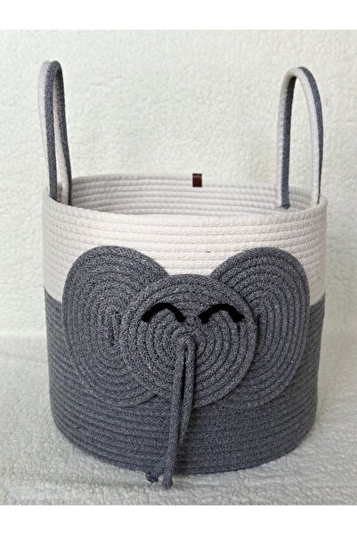 Zuviel Deco Handmade 30x25 El yapımı Fil model düzenleyici oyuncak sepeti, ha...