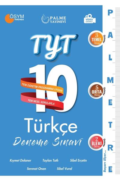 Palme Yayınevi Tyt 10 Türkçe Deneme Sınavı