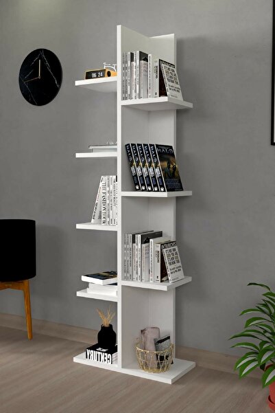 Moonlife Ters Raflı , Dekoratif Kitaplık Beyaz