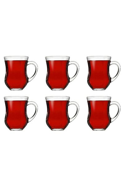 Paşabahçe Set of 6 Chubby Tea Glasses with Handles