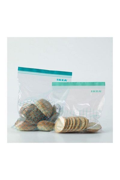 IKEA Lockable Refrigerator Bag Meridyendukkan Ziplock Bag Turquoise-Light Turquoise 30 Pieces
