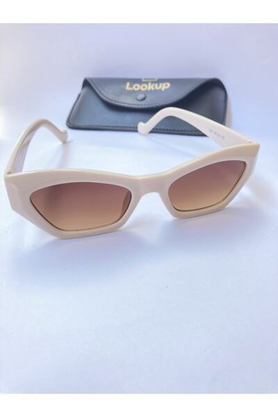 LOOKUP Lookup 2021 New Fashion Bone Color Frame Coffee Glass Vintage Small Cat Women's Sunglasses