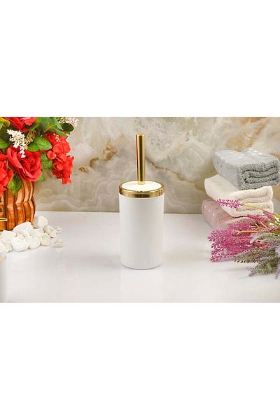 İmera Acrylic Round Toilet Brush WC Brush White