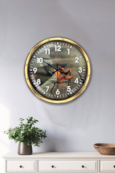 Kasva Concept Δώρο Ρολόι τοίχου με χρυσό μεταλλικό φύλλο 40 εκ