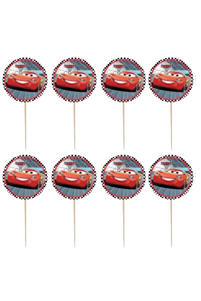 CARS Arabalar Şimşek Mcqueen 20 Adet Doğum Günü Parti Kürdan Sunum Kürdanı