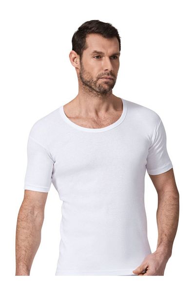 Namaldı Men's Open Neck Undershirt Black Rib 113