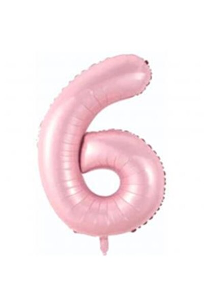 kidspartim 6 Number Light Pink Foil Balloon 80 cm