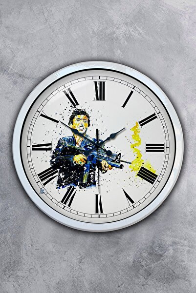 Kasva Concept هدية ساعة حائط رامبو معدنية بيضاء مقاس 40 سم