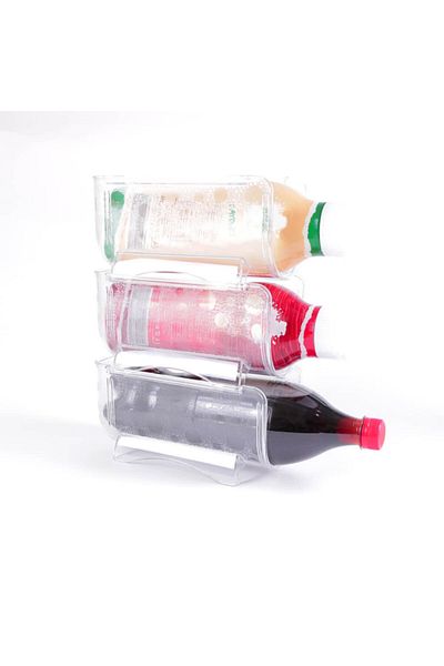 Decobella 2-Piece Bottle Organizer Shelf, Refrigerator Bottle Organizer Shelf