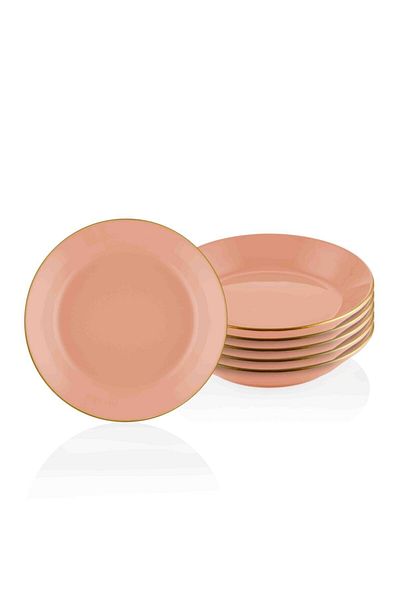 The Mia Basic Dinner Plate Set of 6 Salmon Pink - 20cm