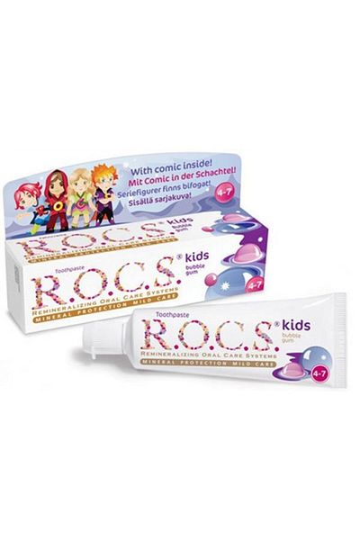 R.O.C.S. Rocs Kids 4-7 Years Fruity Children's Toothpaste (Balloon Gum) 35 Ml