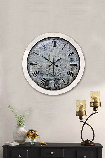 Kasva Concept Gift 36 cm White Metal Decorative Wall Clock