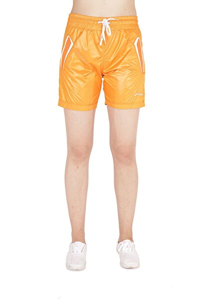 FORE SPORT Women's Orange Pocket Detailed Shiny Shorts