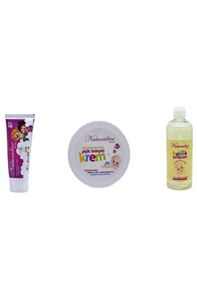 naturalive 3'lü Bebek Seti ( Doğal Çocuk Diş Macunu - Bebek Şampuanı - Pişik ...