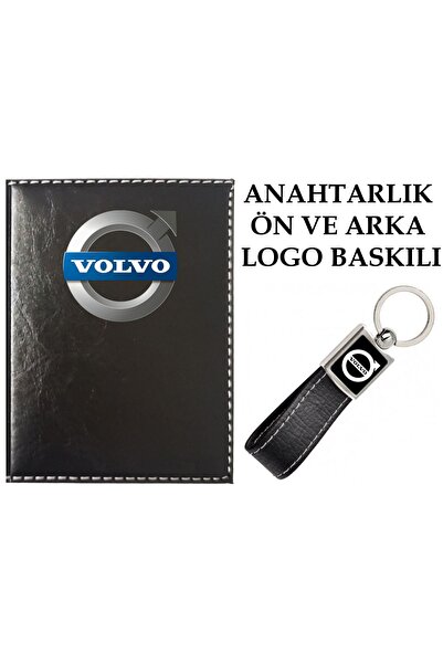 promosyon denizi Volvo Logolu Siyah Ruhsat Kabı Ve Volvo Logolu Anahtarlık