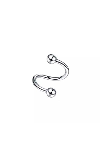 Jaida Moda Unisex Gümüş Cerrahi Çelik Spiral Model Top Uçlu Helix Kıkırdak Pi...
