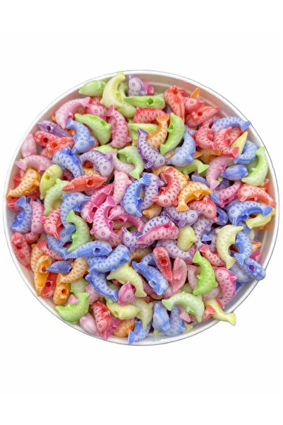 Hedef Bijuteri شكل دولفين باستيل، خرز بألوان باستيل مختلطة على شكل سمكة، خرز ...