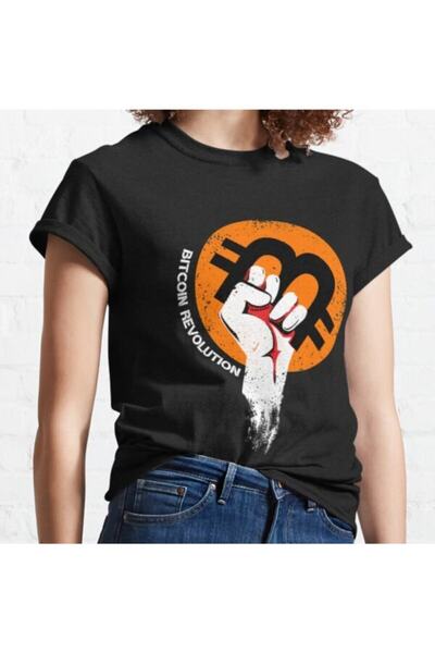 GALASHOP تي شيرت التشفيرتيشيرت أسود بشعار Bitcoin للعملات المشفرة 1 موديل 33