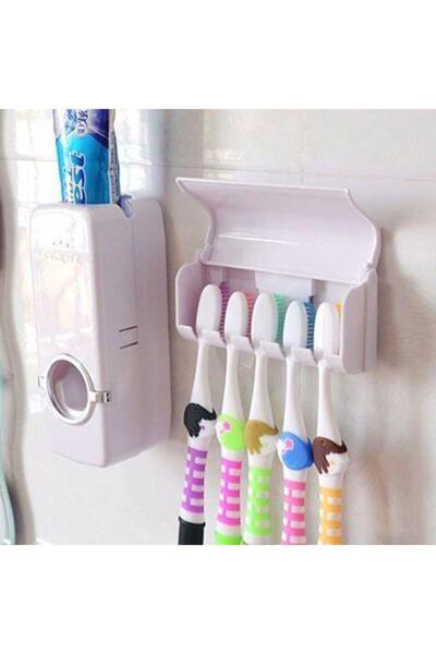 FırsatVar Banyonuz Için Otomatik Diş Macunu Sıkma Aparatı Diş Fırçalık