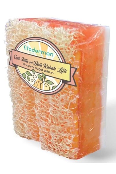 Fitoderman Natural Handmade Pumpkin Fiber Soap with Donkey Milk & Honey & Propolis 150 gr