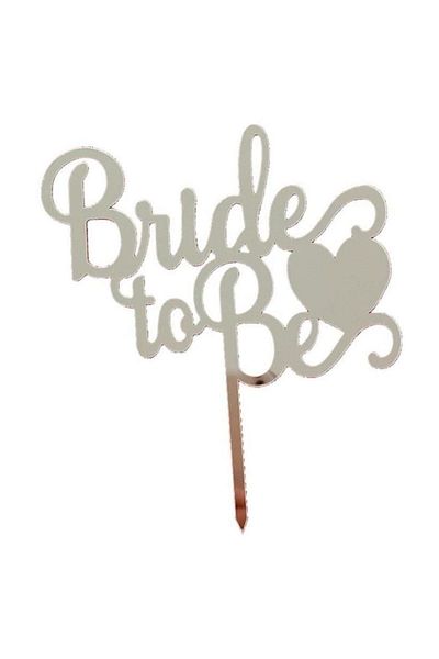 TATLI GÜNLER Bride To Be Heart Mirrored Plexiglass Cake Decoration