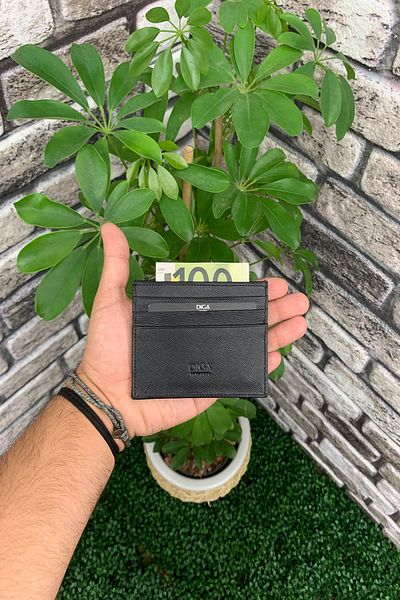 GUARD Black Saffiano Leather Card Holder