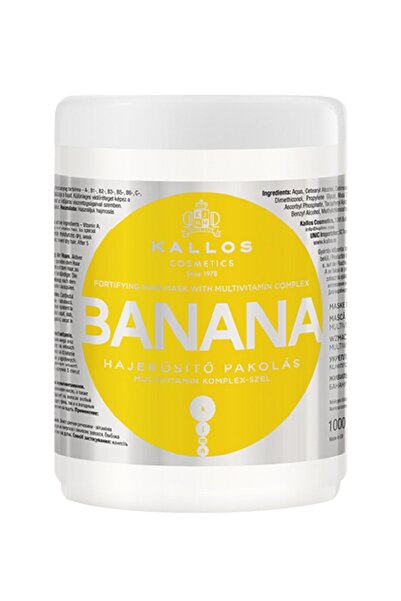 Kallos Cosmetics Strengthening Hair Care Mask with Banana Banana Extract and Multivitamin 1000ml